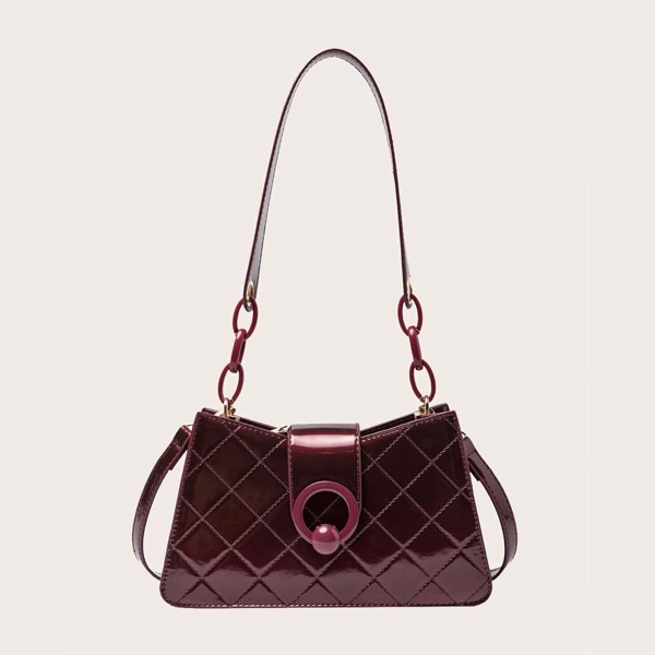 

Quilted Shoulder Bag, Burgundy