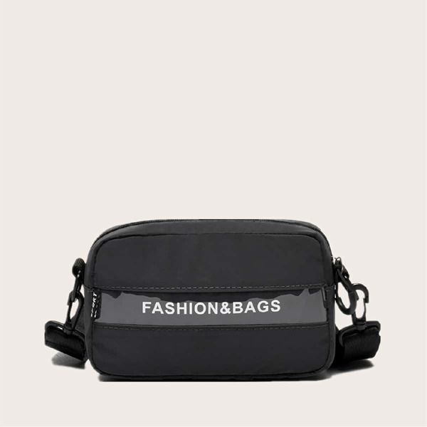 

Men Letter Graphic Fanny Pack, Black