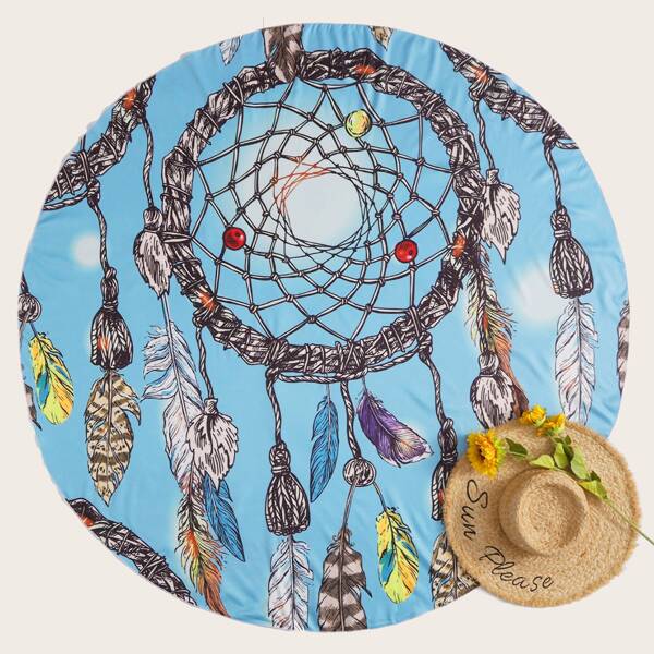 

Dreamcatcher Print Round Beach Blanket, Multicolor