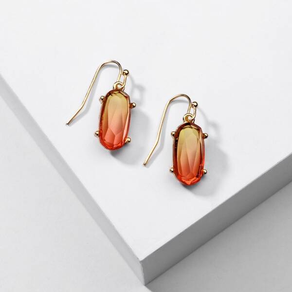 

Resin Geometric Drop Earrings, Yellow