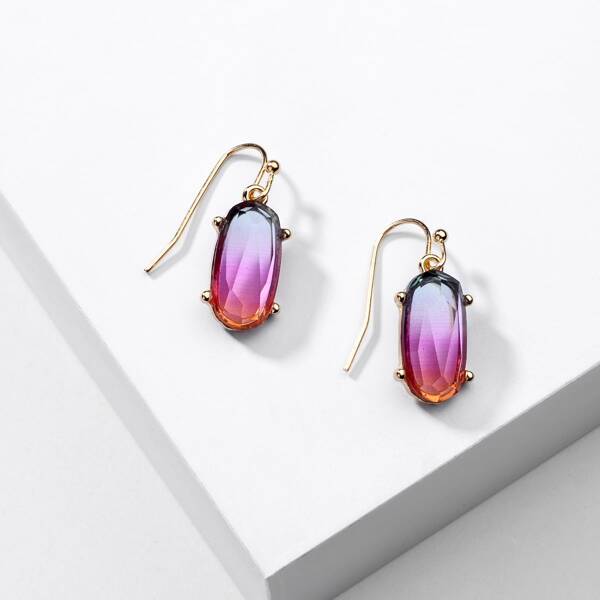 

Resin Geometric Drop Earrings, Multicolor
