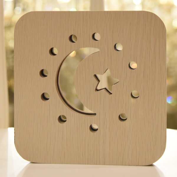 

1шт полый деревянный свет, Белый