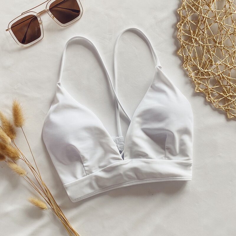 

Criss Cross Bikini Top, White