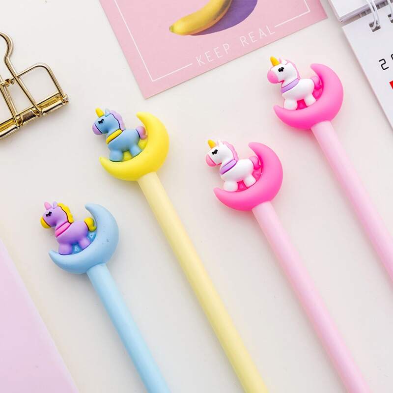 

4pcs Unicorn Gel Pen, Black