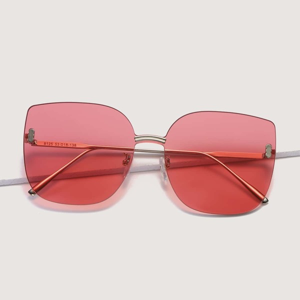 

Rimless Sunglasses With Case, Pink