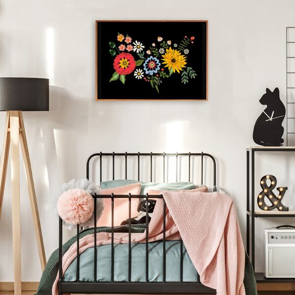 

Flower Print Wall Painting Without Frame, Multicolor