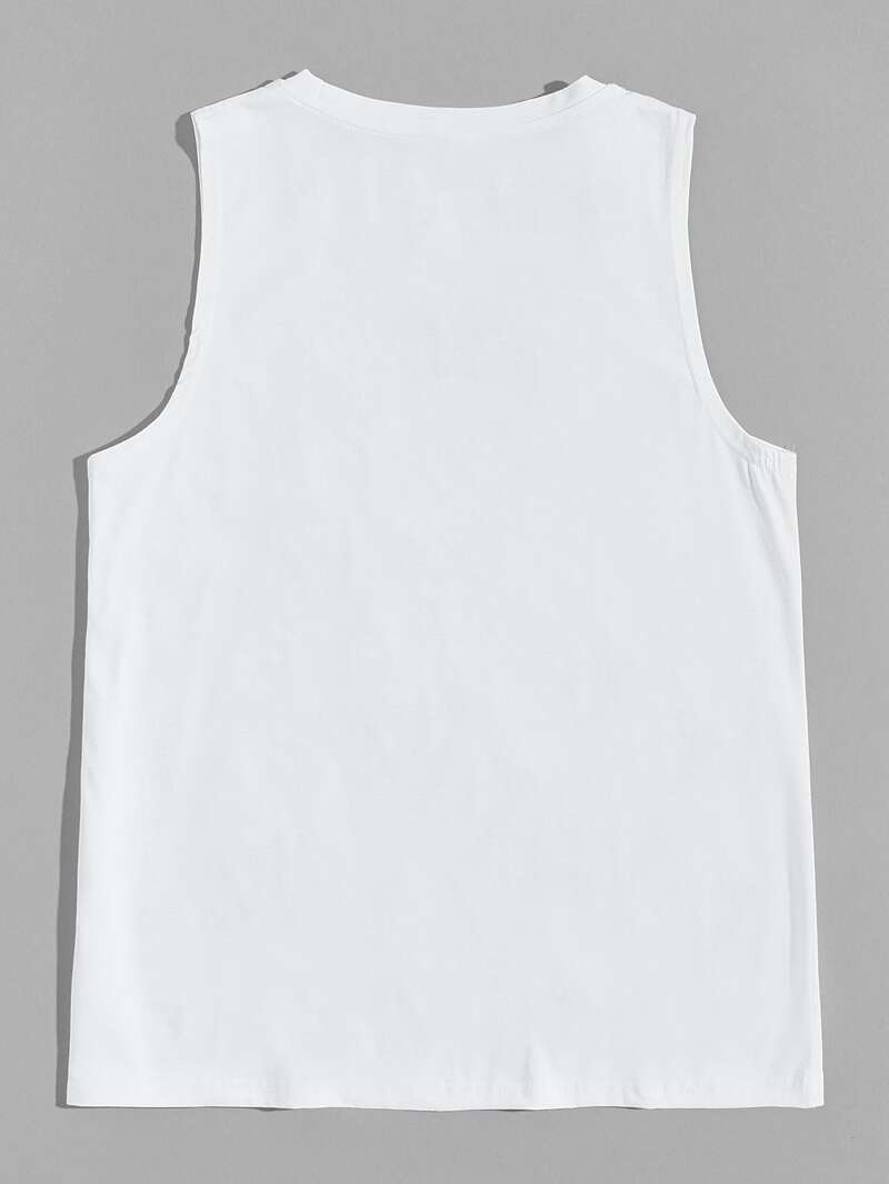 

Guys Graphic Print Tank Top, White