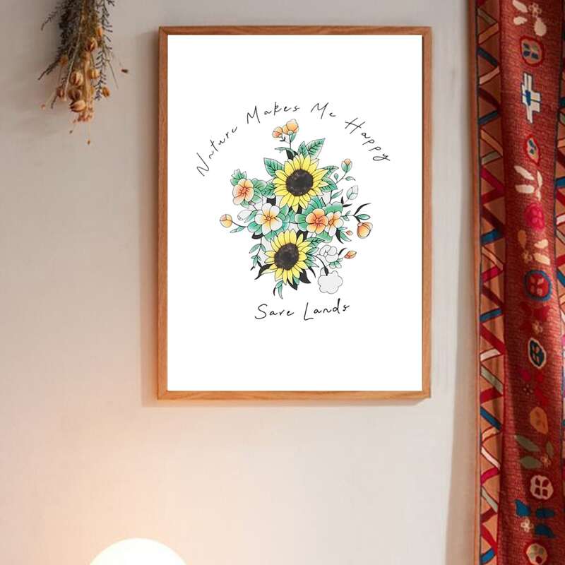 

Sunflower Print Wall Painting Without Frame, Multicolor