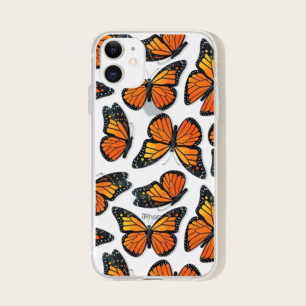 

1pc Butterfly Print iPhone Case, Orange