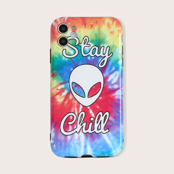 

1pc Tie-dye iPhone Case, Multicolor