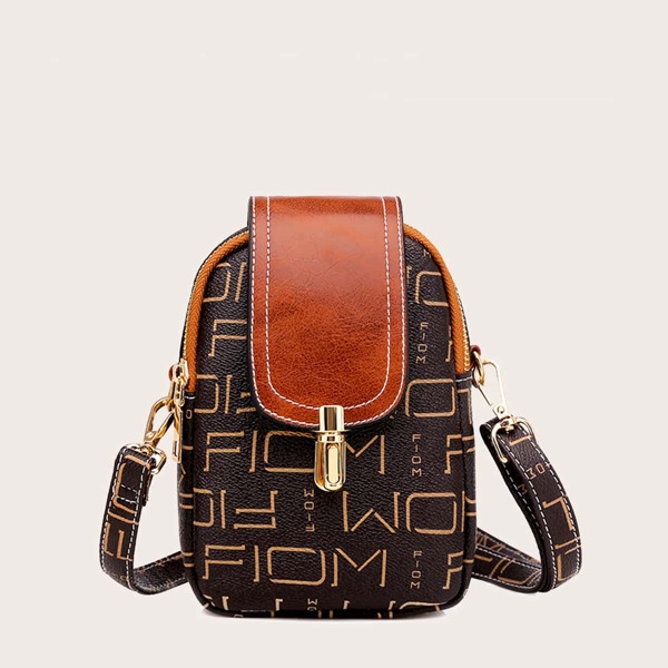 

Girls Letter Graphic Crossbody Bag, Brown