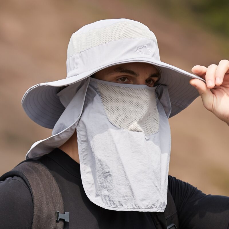 

Guys Face Covering Bucket Hat, Light grey
