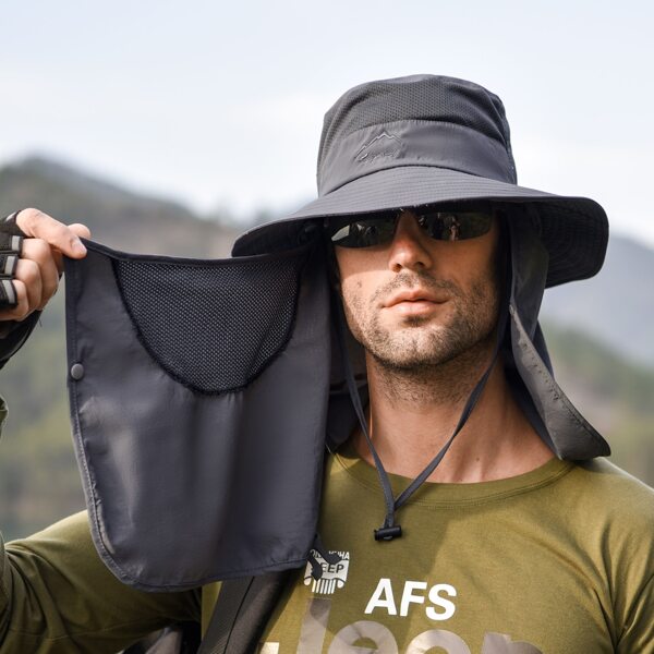 

Men Face Covering Bucket Hat, Dark grey