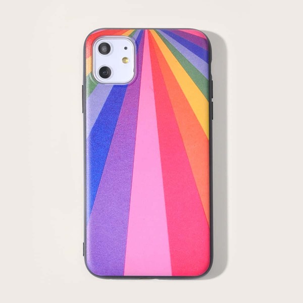 

1шт чехол для iPhone с радужным узором, Многоцветный