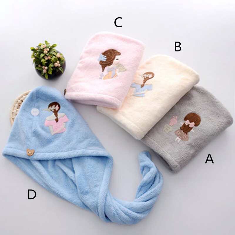 

1pc Girl Pattern Dry Hair Cap, Multicolor