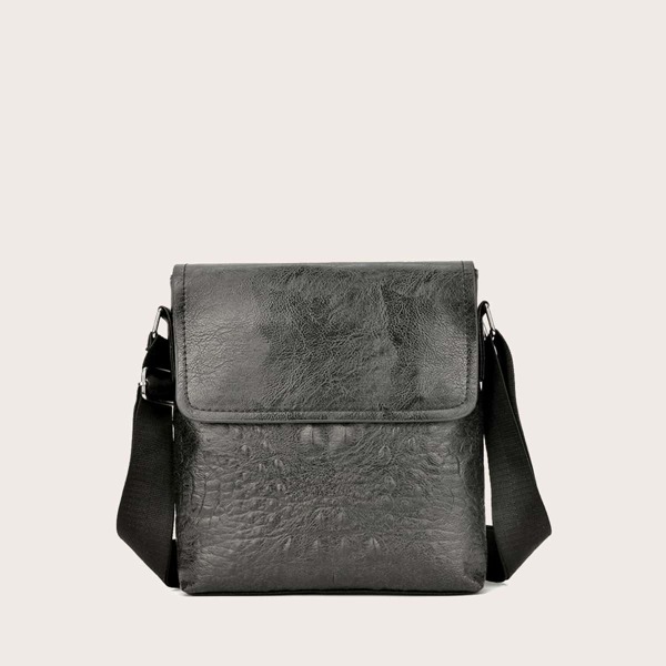 

Men Flap Crossbody Bag, Black