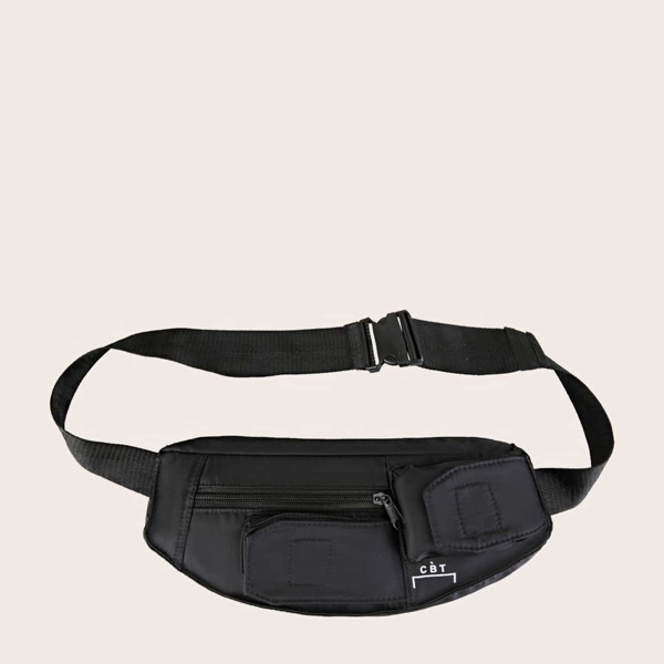 

Zipper Front Fanny Pack, Black