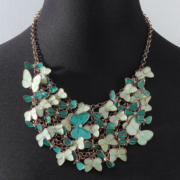 

Tiered Butterfly Decor Necklace, Multicolor