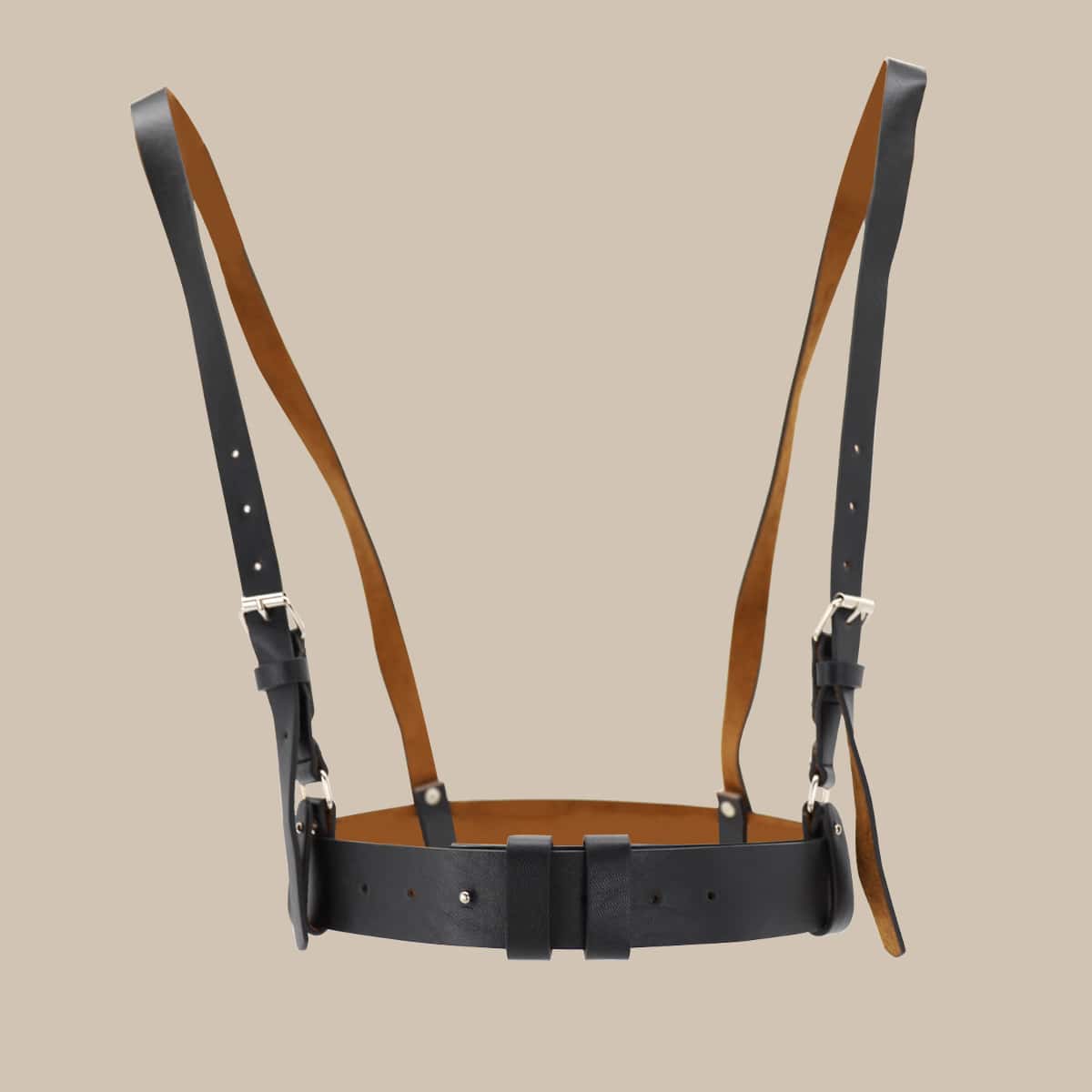 

Metal Buckle Harness Belt, Black