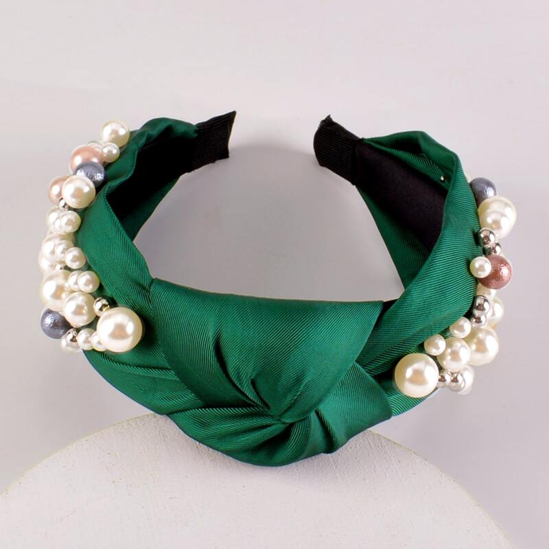 

Faux Pearl Decor Hair Hoop, Green