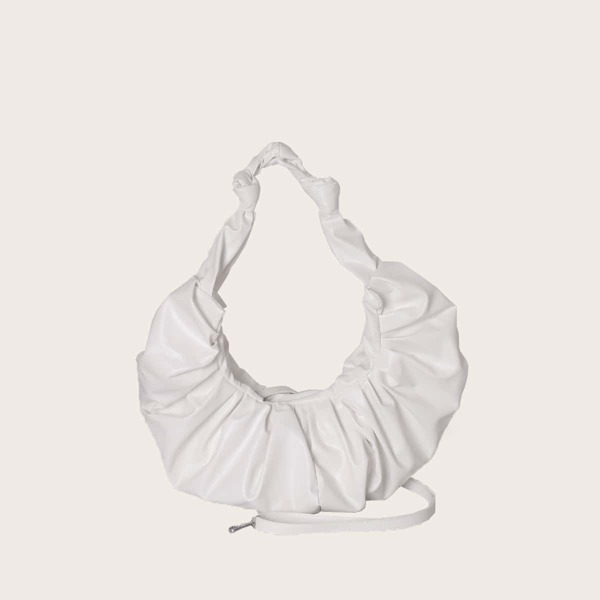 

Minimalist Ruched Bag, White