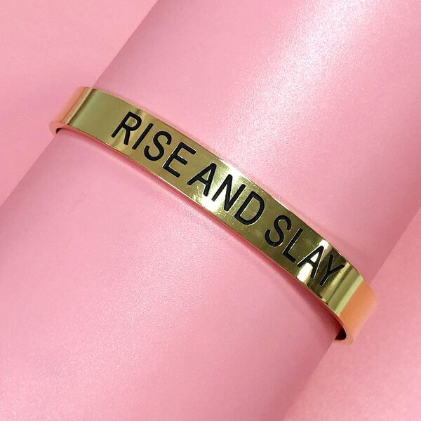 

Letter Engraved Cuff Bracelet, Gold