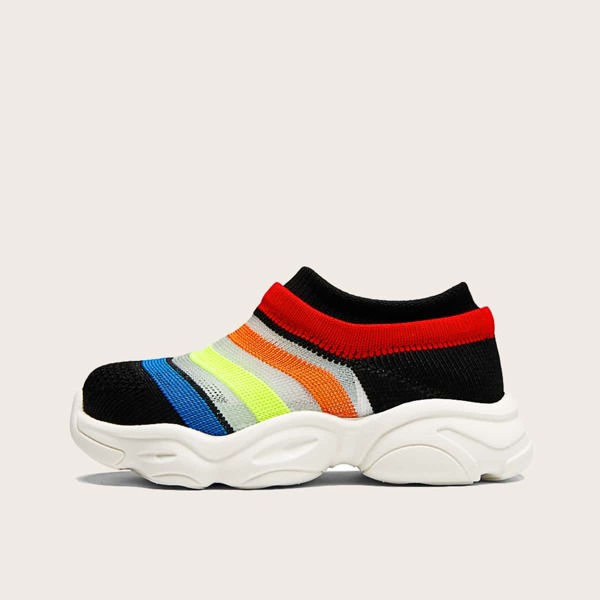 

Toddler Girls Striped Graphic Slip On Sneakers, Multicolor