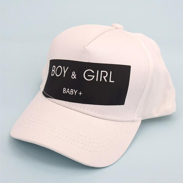 

Toddler Kids Letter Graphic Baseball Cap, White