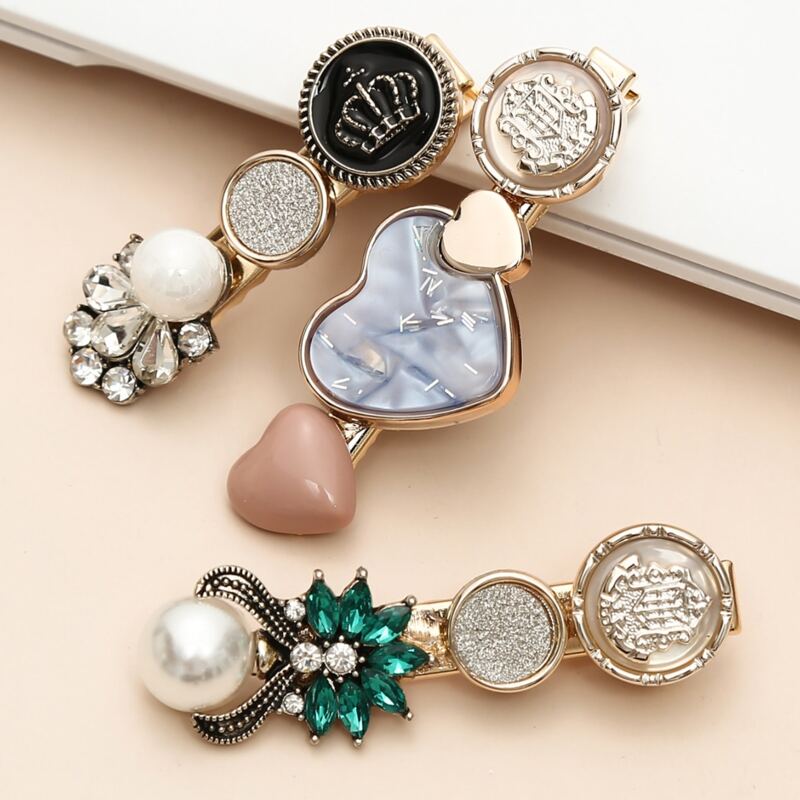 

3pcs Faux Pearl Decor Hair Clip, Multicolor