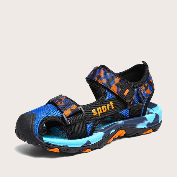 

Boys Camo Graphic Velcro Strap Sandals, Blue