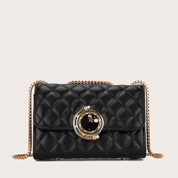 

Quilted Crossbody Bag, Black