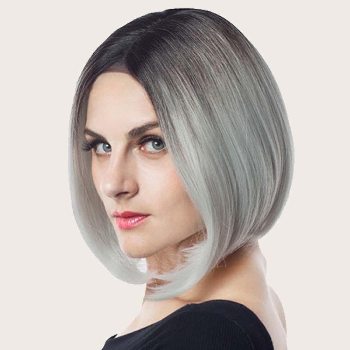 

Natural Short Bob Hair Wig, Multicolor