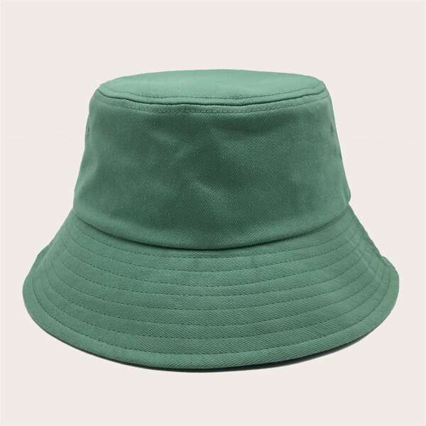 

Men Simple Solid Bucket Hat, Green