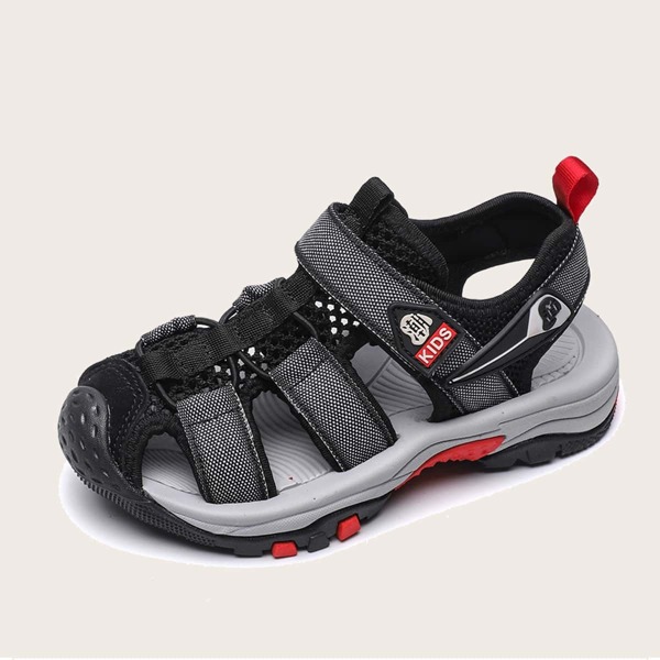 

Boys Letter Graphic Cut Out Sandals, Black