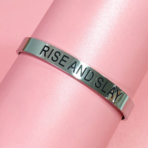 

Letter Engraved Cuff Bracelet, Silver