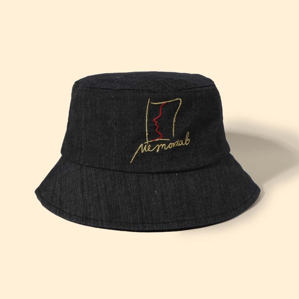 

Letter Graphic Bucket Hat, Black