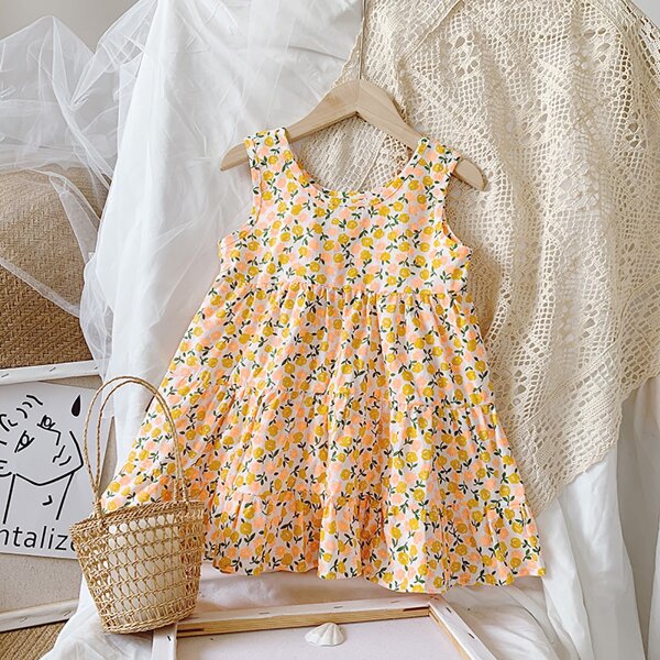 

Toddler Girls Floral Print Smock Dress, Multicolor