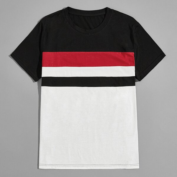 

Men Colorblock Short Sleeve Tee, Multicolor