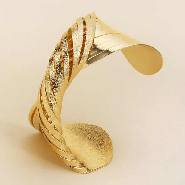 

Metal Twist Design Cuff Bracelet, Gold