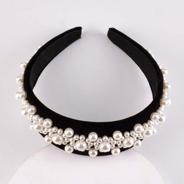 

Faux Pearl Decor Hair Hoop, Black
