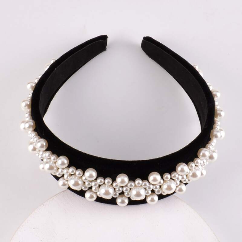

Faux Pearl Decor Hair Hoop, Black