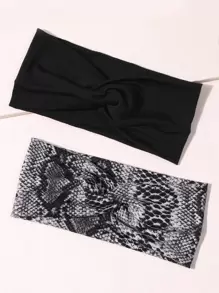 2pcs Snakeskin Pattern Headband - Multicolor - View 1