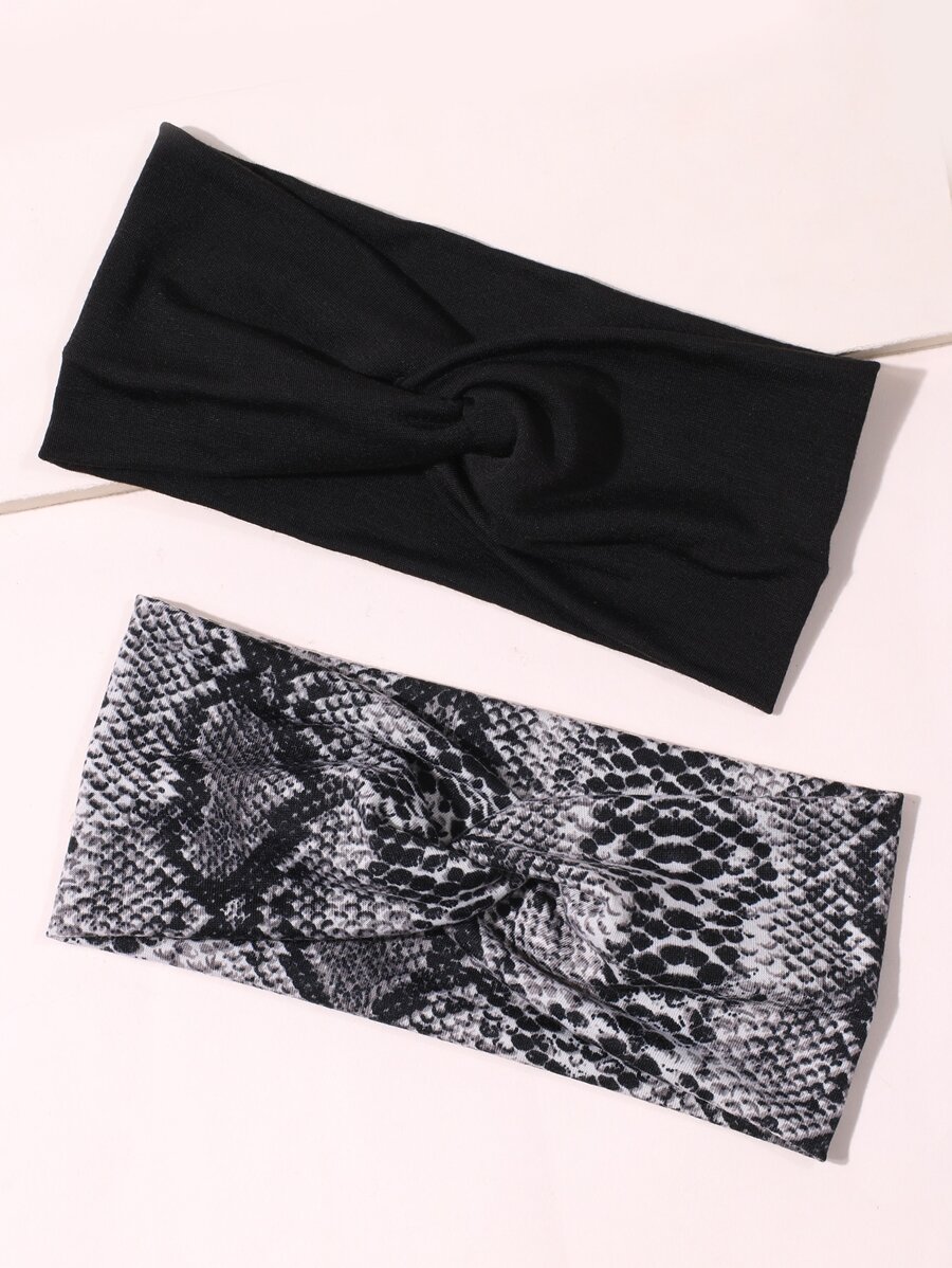 2pcs Snakeskin Pattern Headband - Multicolor - View 1