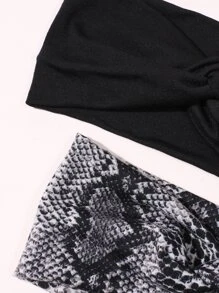 2pcs Snakeskin Pattern Headband - Multicolor - View 3