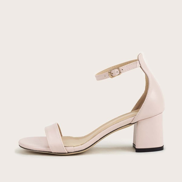 

Two Part Chunky Heeled Sandals, Apricot