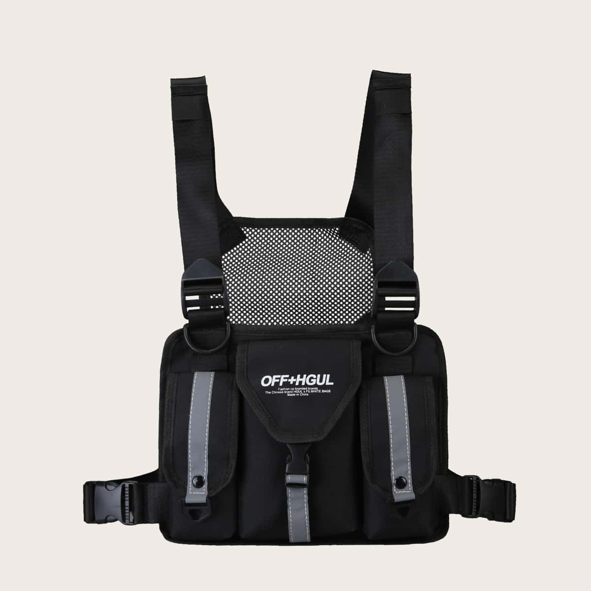 

Guys Pocket Front Chest Bag, Black