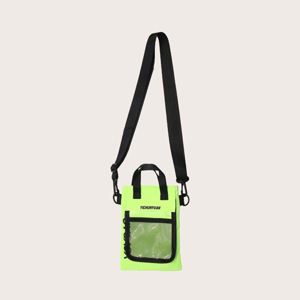 

Kids Neon Lime Satchel Bag, Green