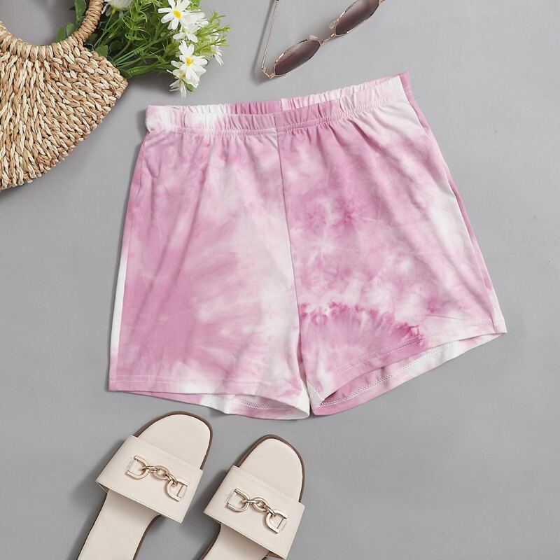 

Tie Dye Elastic Waist Track Shorts, Multicolor