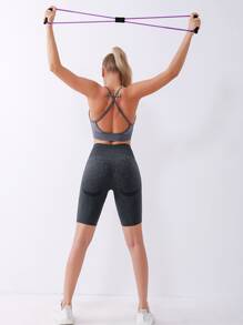 1pc Multi-function Yoga Stretching Strap - Purple - View 2