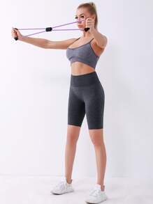 1pc Multi-function Yoga Stretching Strap - Purple - View 3